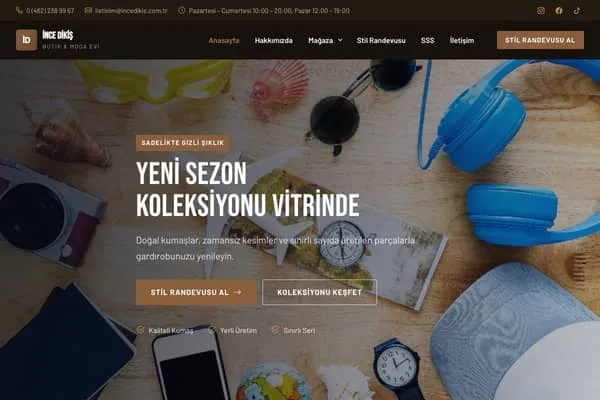 Butik & Moda web sitesi teması: İnce Dikiş