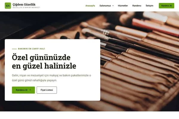 Güzellik Salonu web sitesi teması: Çiğdem Güzellik