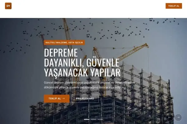 İnşaat web sitesi teması: Doğru Yapı